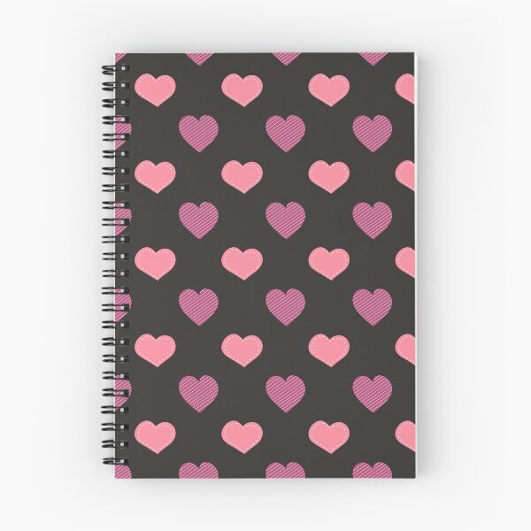 Item preview, Pink and red heart pattern on black background designed and sold by barskayaelenka.