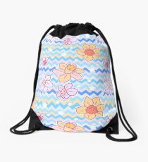 Daffodil Chevron Pattern Drawstring Bag