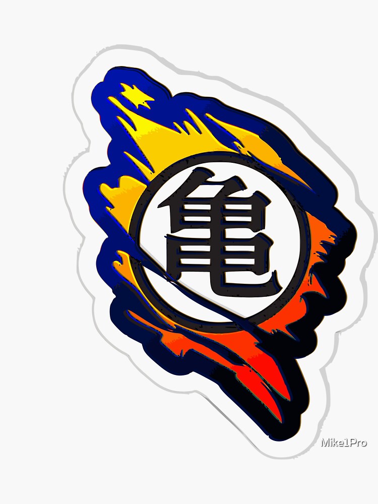 Goku Kame Symbol And Scratch Sticker For Sale By Mike1pro Redbubble