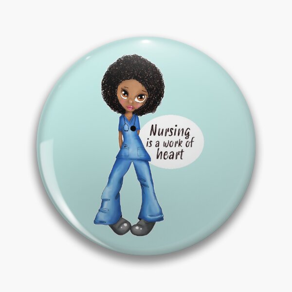 Item preview, Nursing is a work of heart - black nurse designed and sold by Jennifer McCann.