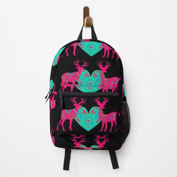 Item preview, Cute Hot Pink Scandinavian Christmas Deer And Heart Design designed and sold by TrulyEpoque.