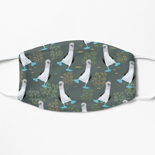 Dancing blue-footed boobies pattern Flat Mask