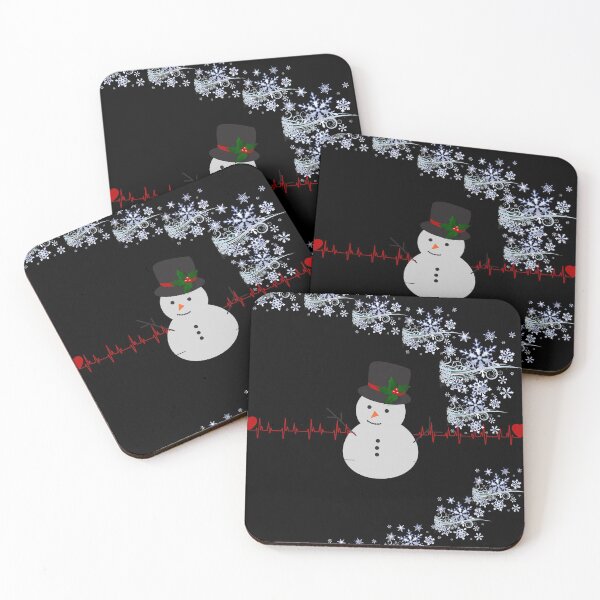 Item preview,  Heart Beat Line Called Christmas Snowman Holly Hat designed and sold by Darlene Douglas-Jackson.