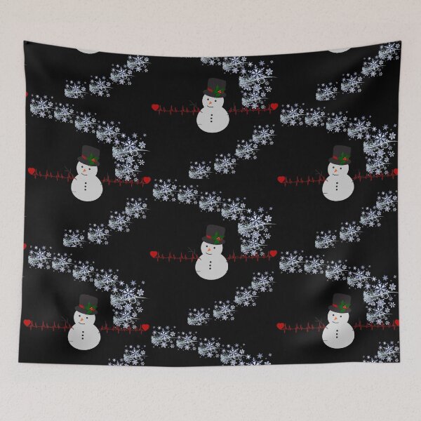Item preview,  Heart Beat Line Called Christmas Snowman Holly Hat designed and sold by Darlene Douglas-Jackson.