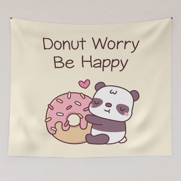 Item preview, Cute Panda Donut Worry Be Happy Funny designed and sold by rustydoodle.