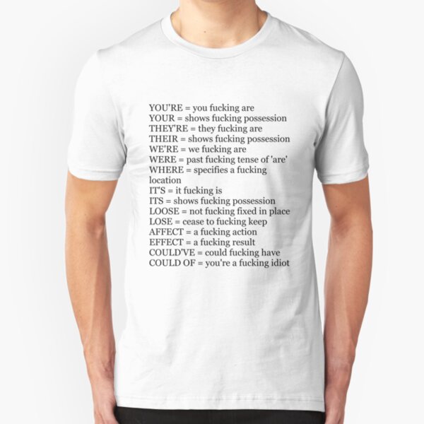 Angry Grammar Slim Fit T-Shirt
