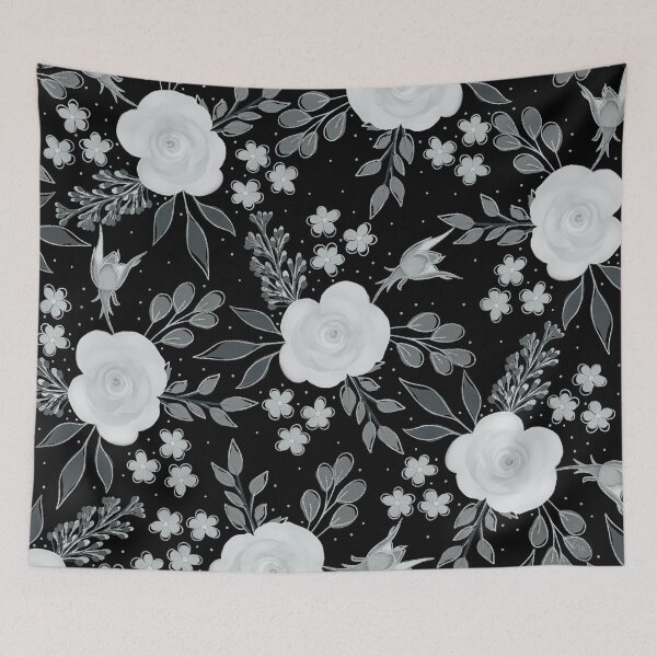 Item preview, Black White Roses Watercolor Painting designed and sold by NdesignTrend.
