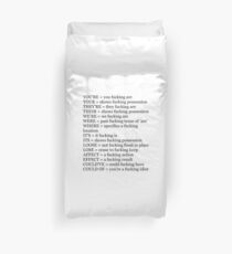 Angry Grammar Duvet Cover