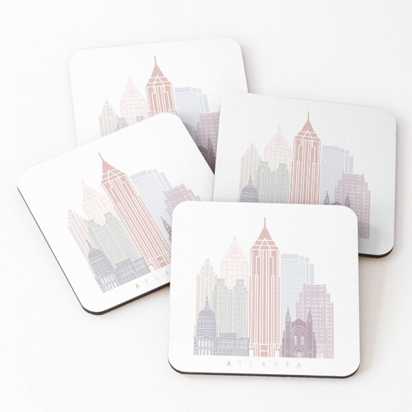 Item preview, ATLANTA SKYLINE POSTER PASTEL designed and sold by paulrommer.