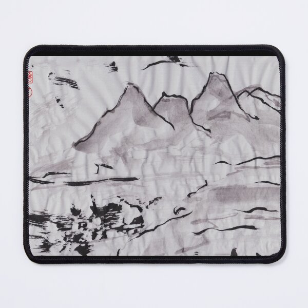 Item preview, Sumi-e inspired Mountain Lake designed and sold by Red Sakura Studio.