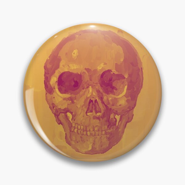 Item preview, A yellow skull pin designed and sold by bigfaceinspace.