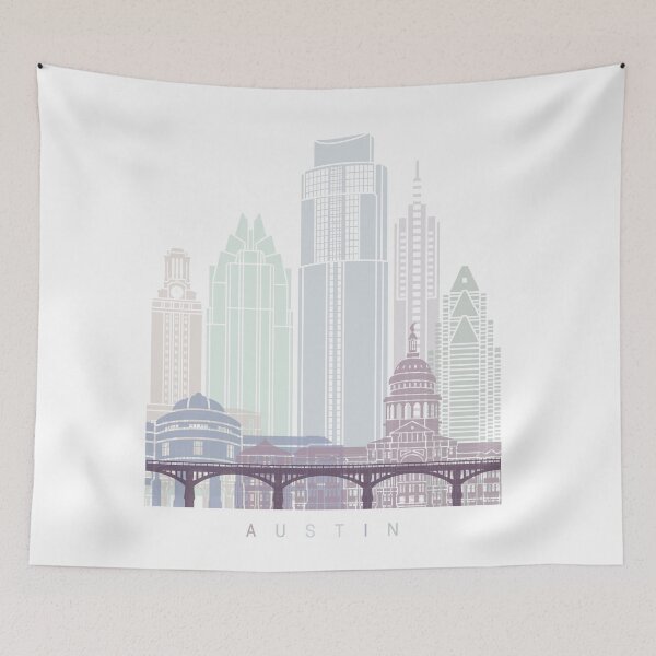 Item preview, AUSTIN SKYLINE POSTER PASTEL designed and sold by paulrommer.