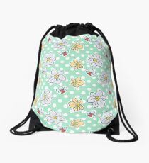 Polk-a-dot Daffodil Pattern Drawstring Bag