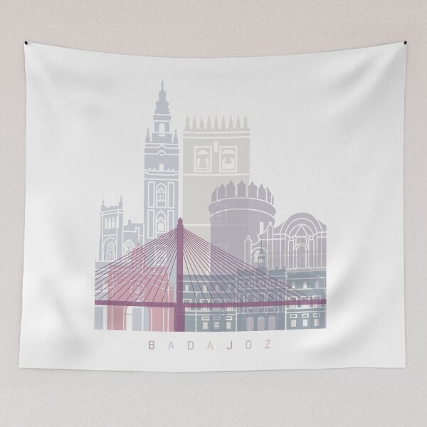 Item preview, BADAJOZ SKYLINE POSTER PASTEL designed and sold by paulrommer.