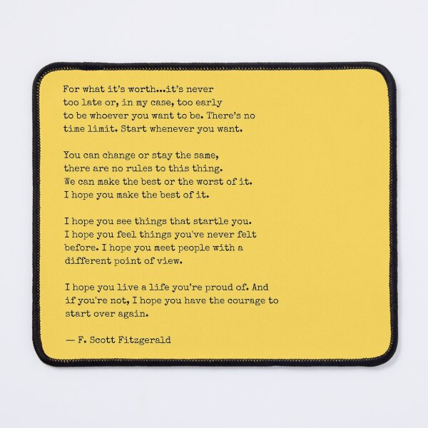 Item preview, For What Its Worth - F Scott Fitzgerald designed and sold by The Little Wood Cottage.