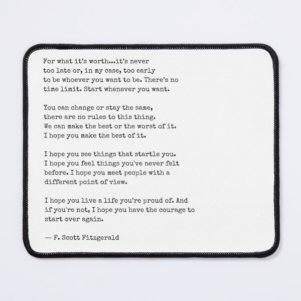 Item preview, For What Its Worth - F Scott Fitzgerald designed and sold by The Little Wood Cottage.