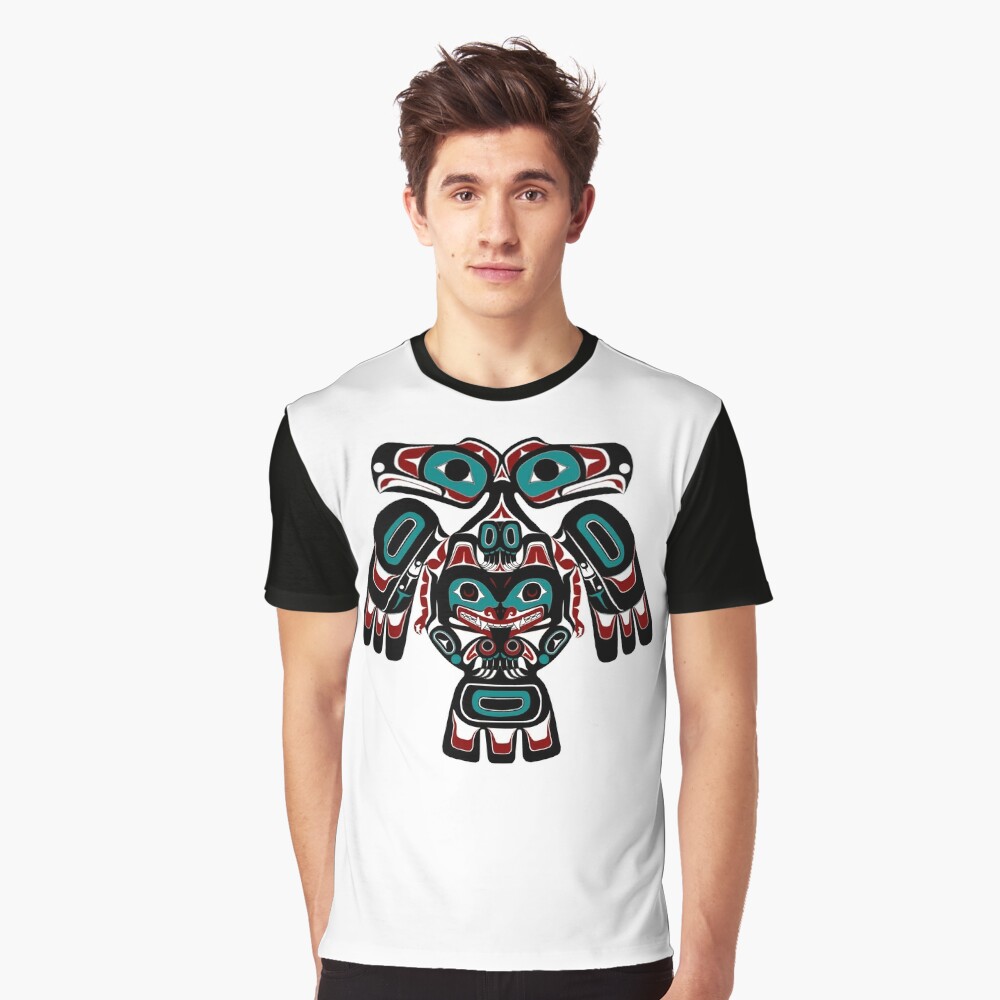 Alaska Native American Indian Style Eagle Bear Clan Spirit Gift Unisex T- Shirt