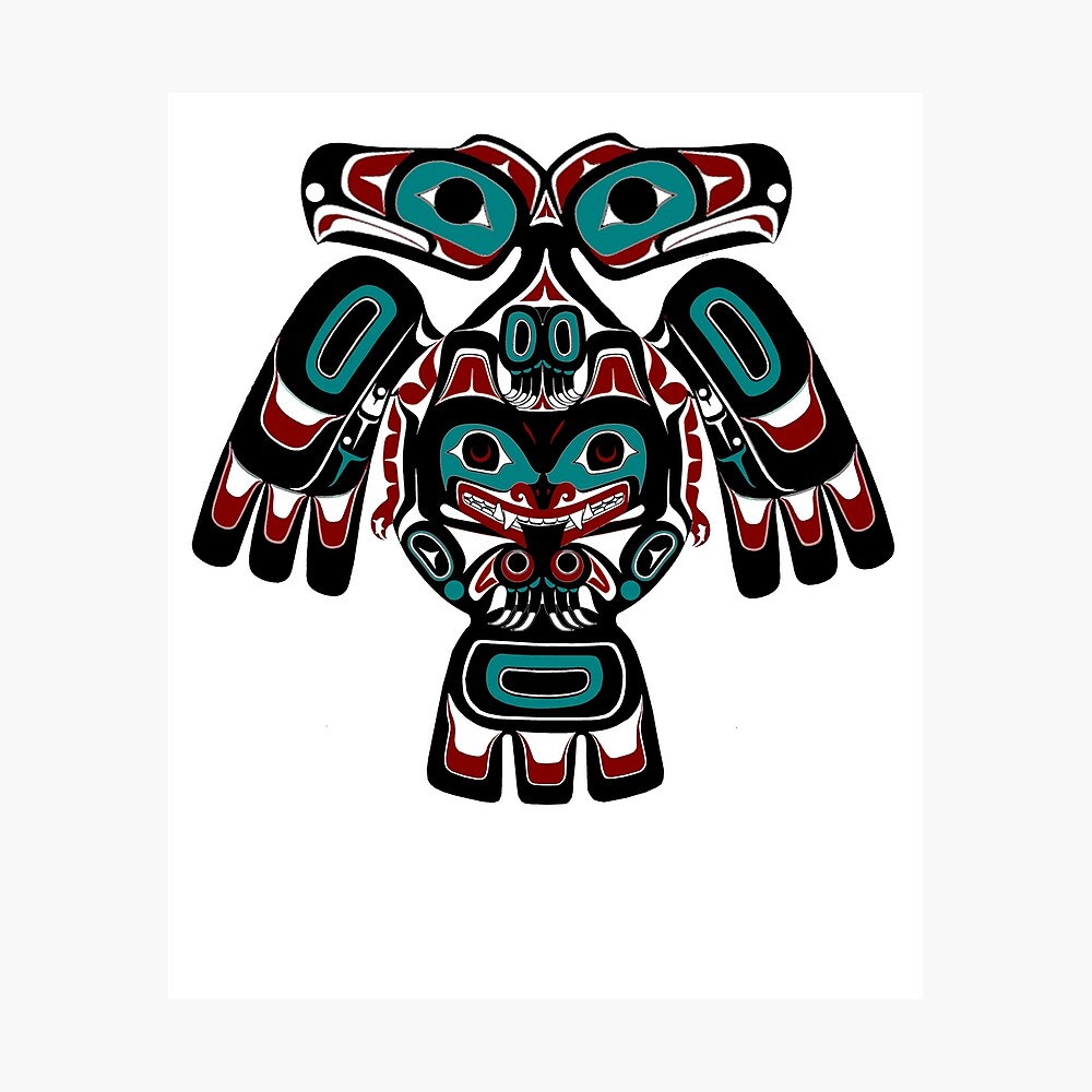 Alaska Native American Indian Style Eagle Bear Clan Spirit Gift Unisex T- Shirt