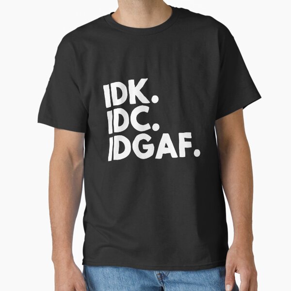 Vista previa del artículo con la obra «NO SÉ. IDC. IDGAF», diseñado y vendido por pnkpopcorn.