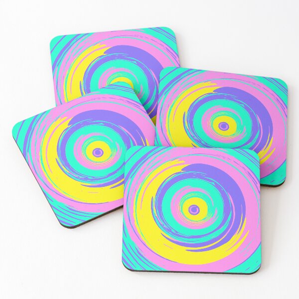 Item preview, Bright Blue Pink Strokes Circles Abstract designed and sold by trendingatees.