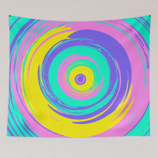 Item preview, Bright Blue Pink Strokes Circles Abstract designed and sold by trendingatees.