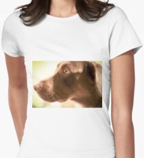 Alert Chocolate Lab Women's Fitted T-Shirt