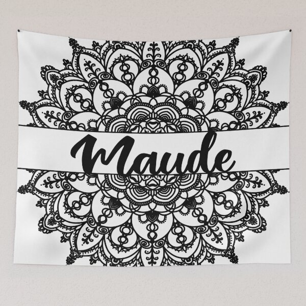 Item preview, First name Maude mandala in black designed and sold by felinefeelings.