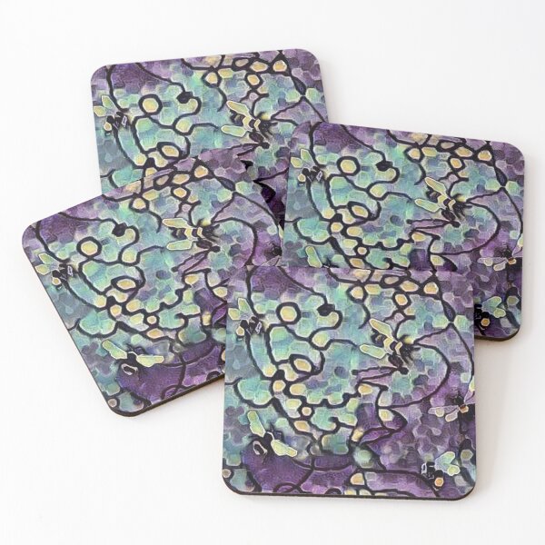 Item preview, bees, amethyst, amethyst, honeycomb, endless pattern, multicolor print designed and sold by Maria Mihailova.