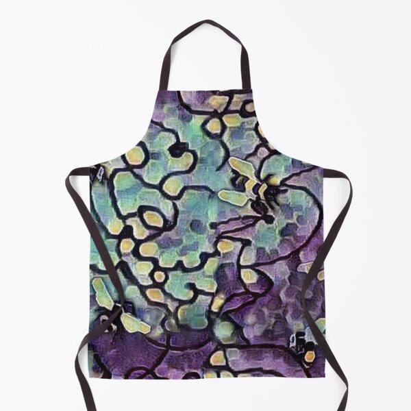 Item preview, bees, amethyst, amethyst, honeycomb, endless pattern, multicolor print designed and sold by Maria Mihailova.