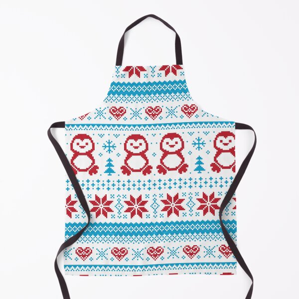 Item preview, Ugly Christmas Sweater red Penguins Hearts Flowers Blue designed and sold by Jaydee001.