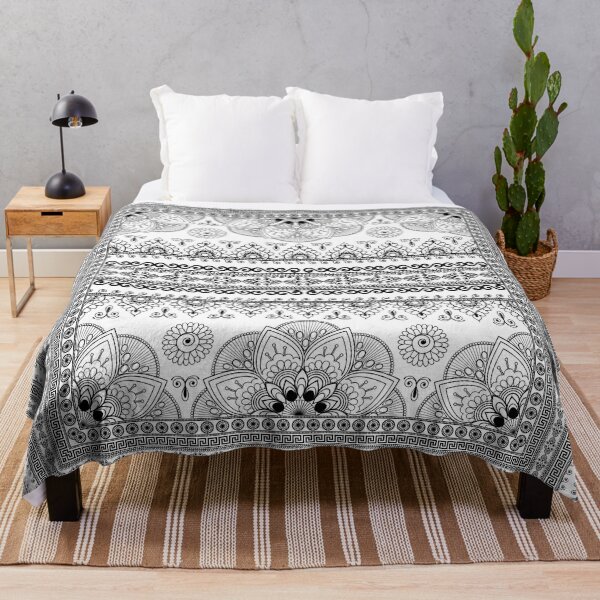 Item preview, Greek Key Border White Black Floral designed and sold by Yiorgos Designs.