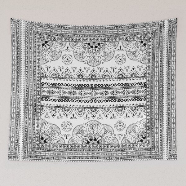 Item preview, Greek Key Border White Black Floral designed and sold by Yiorgos Designs.