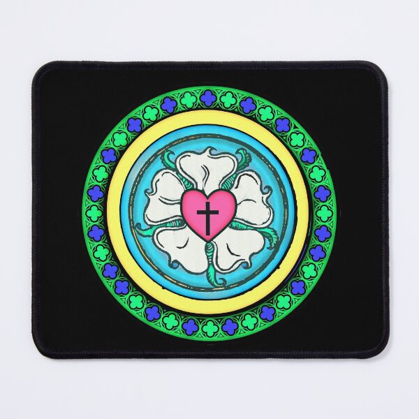 Item preview, Martin Luther Rose Lutheran Symbol Stained Glass Window Look 5 Solas designed and sold by funnytshirtemp.