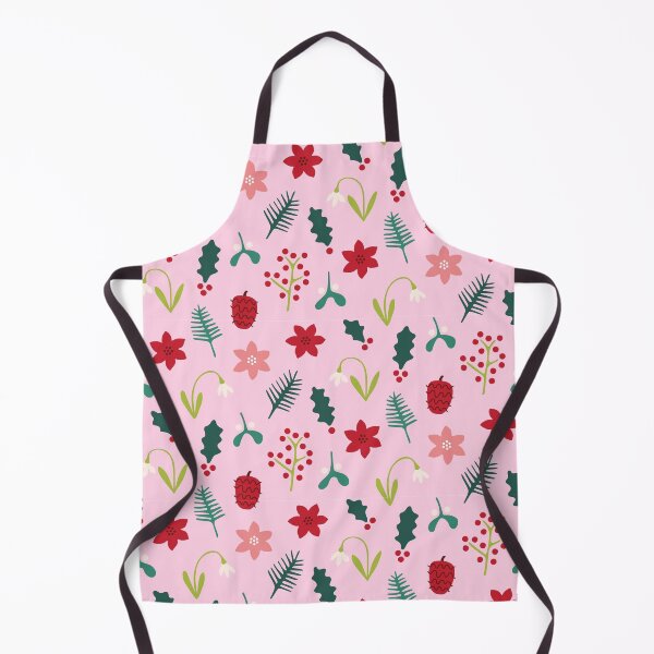 Item preview, Pink and Bright Winter Christmas Plants Pattern designed and sold by Lizzie Scott.