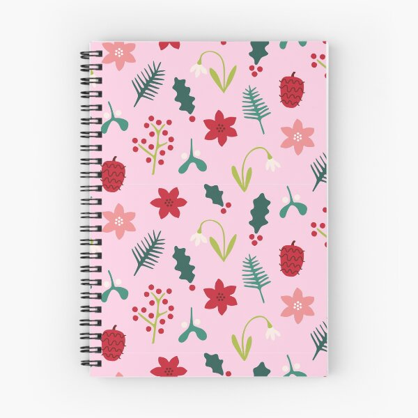 Item preview, Pink and Bright Winter Christmas Plants Pattern designed and sold by Lizzie Scott.