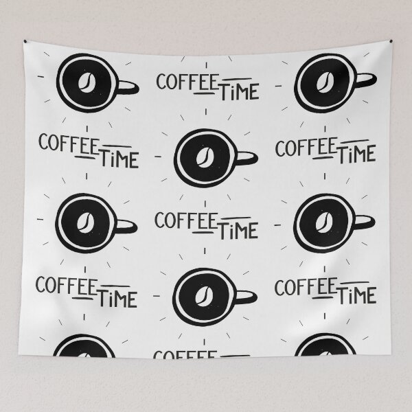 Item preview, Coffee Time. Coffee bean around the clock. Black text. designed and sold by epicmarketing.