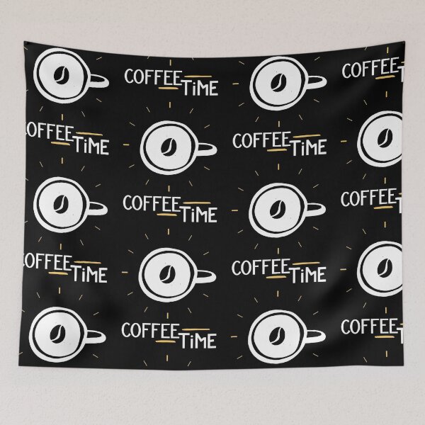Item preview, Coffee Time. Coffee bean around the clock. Black text. designed and sold by epicmarketing.