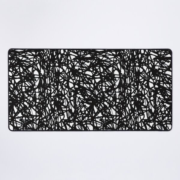 Black And White Total Abstraction Drawing Desk Mat