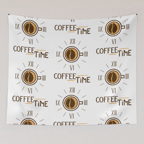 Item preview, Coffee Time. Brown Coffee bean around the clock. Black text. designed and sold by epicmarketing.