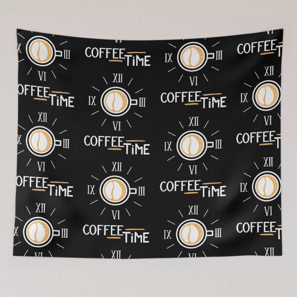 Item preview, Coffee Time. Brown Coffee bean around the clock. Black text. designed and sold by epicmarketing.