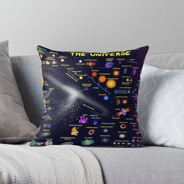 Every Kind of Thing in Space Universe Poster Throw Pillow