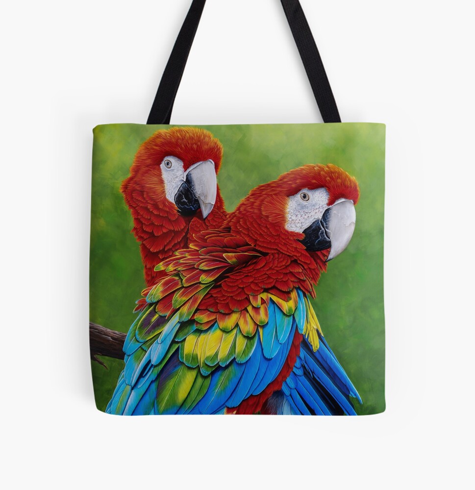Red Parrot Printed Bags