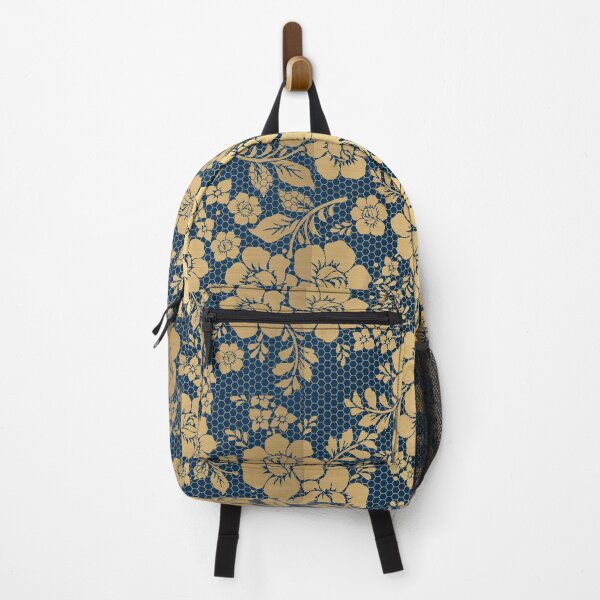 Item preview, Gold lace on blue background designed and sold by Starlett Designs.