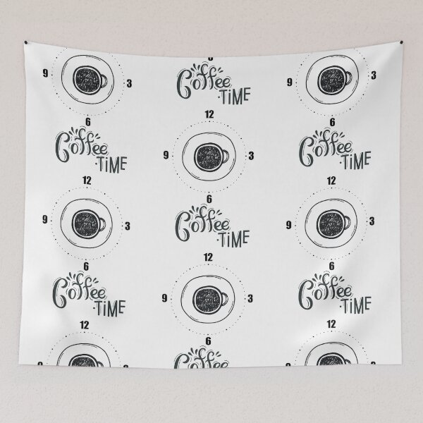 Item preview, Coffee Time. Brown Coffee bean around the clock. Black text. designed and sold by epicmarketing.