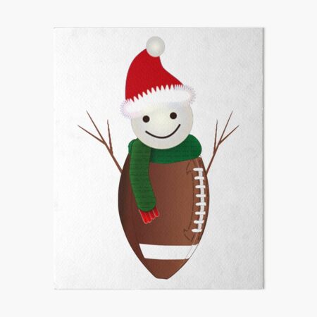 Santa Claus Hat & American Football- Merry Christmas! | Greeting Card