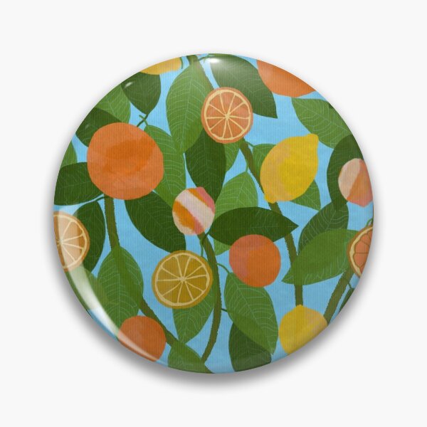 Item preview, Joyful Citrus Tree Pattern - Pale Blue Background designed and sold by KizzyW.