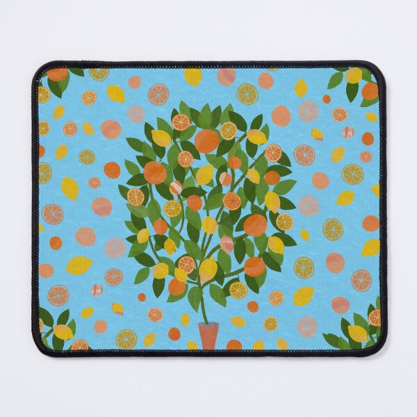 Item preview, Joyful Citrus Tree Pattern - Pale Blue Background designed and sold by KizzyW.