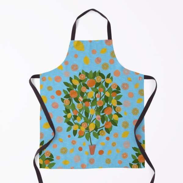 Item preview, Joyful Citrus Tree Pattern - Pale Blue Background designed and sold by KizzyW.
