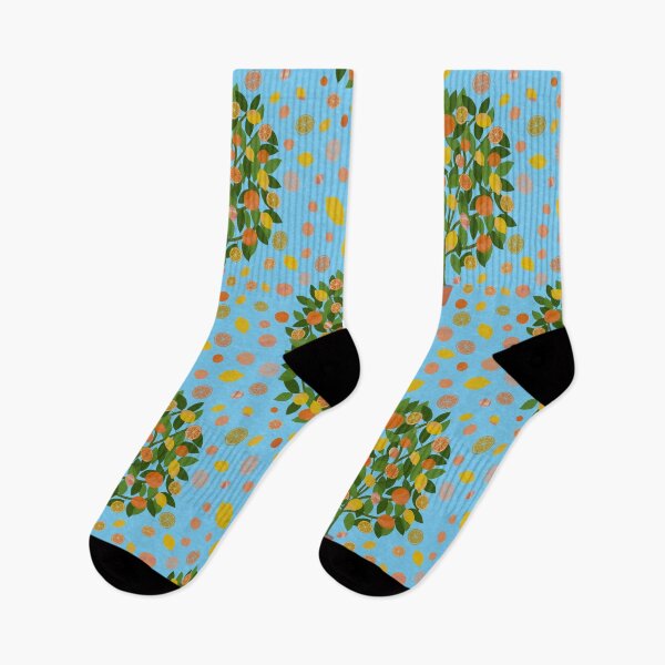 Item preview, Joyful Citrus Tree Pattern - Pale Blue Background designed and sold by KizzyW.