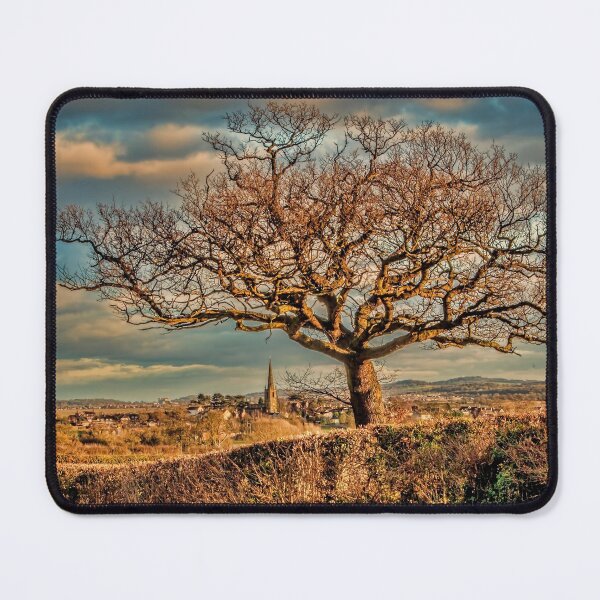 Item preview, #2 Belton Village Sunset in Winter Featuring a Lone Tree and the Village Church designed and sold by phutball.